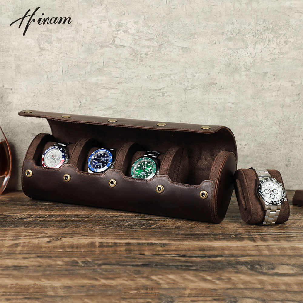 Watch Travel Roll Case 3 Slots Leather - Vintage Genuine Leather 1/2/3/4 Slots Watch