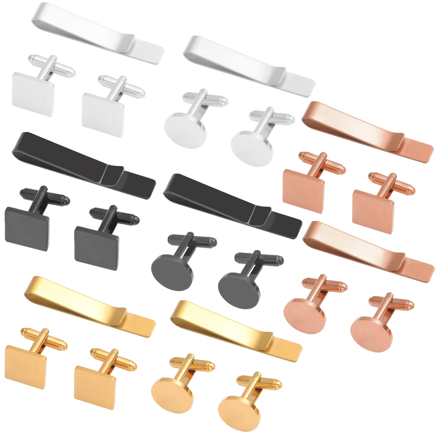 Tie Clip Bar Set Stainless Steel - Freeteeme New Fashion Cufflinks&Tie Clip for