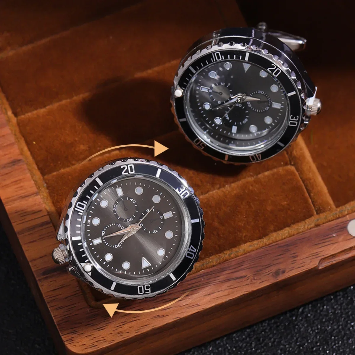 Cufflinks Men Stainless Steel Luxury - New Autumn Collection Light Luxury Clock