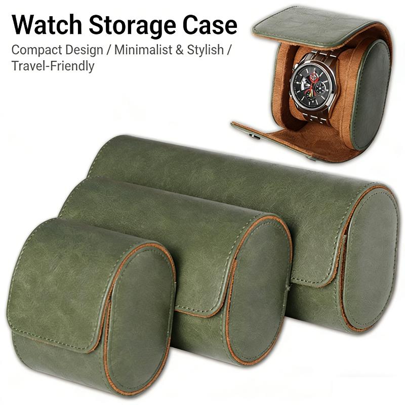 Watch Travel Roll Case 3 Slots Leather - Leather Watch Roll 1 2 3