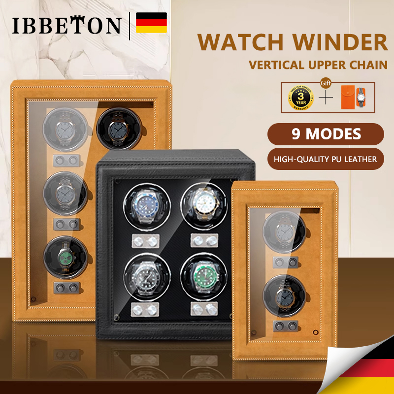 Watch Winder 4 Watches Automatic Silent - The Luxury PU Leather Watch Is