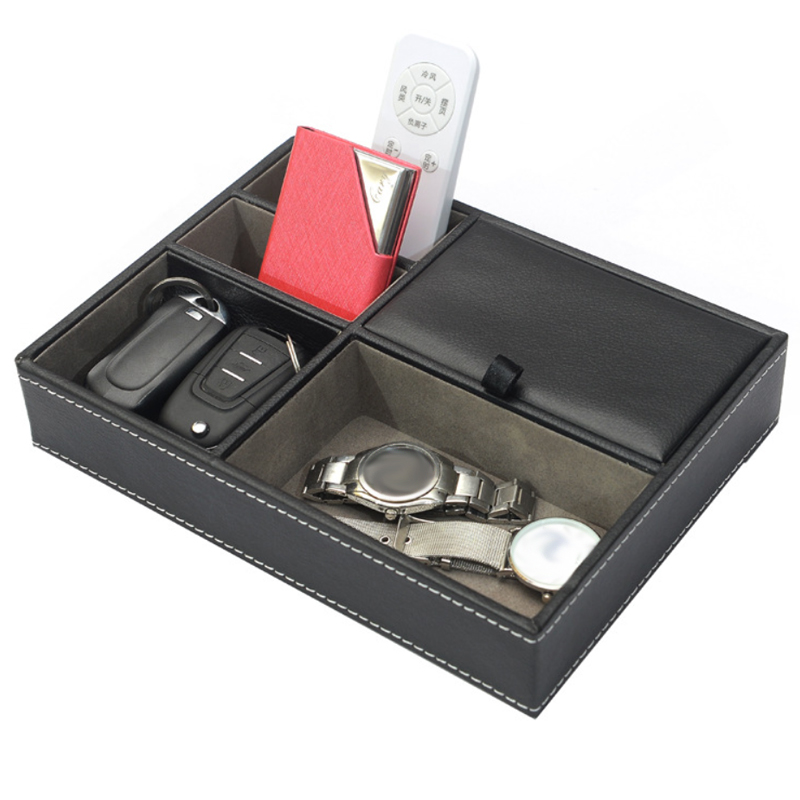 Men's Valet Tray Desktop PU Le - Valet Tray Nightstand Organizer Leather 评论和价格