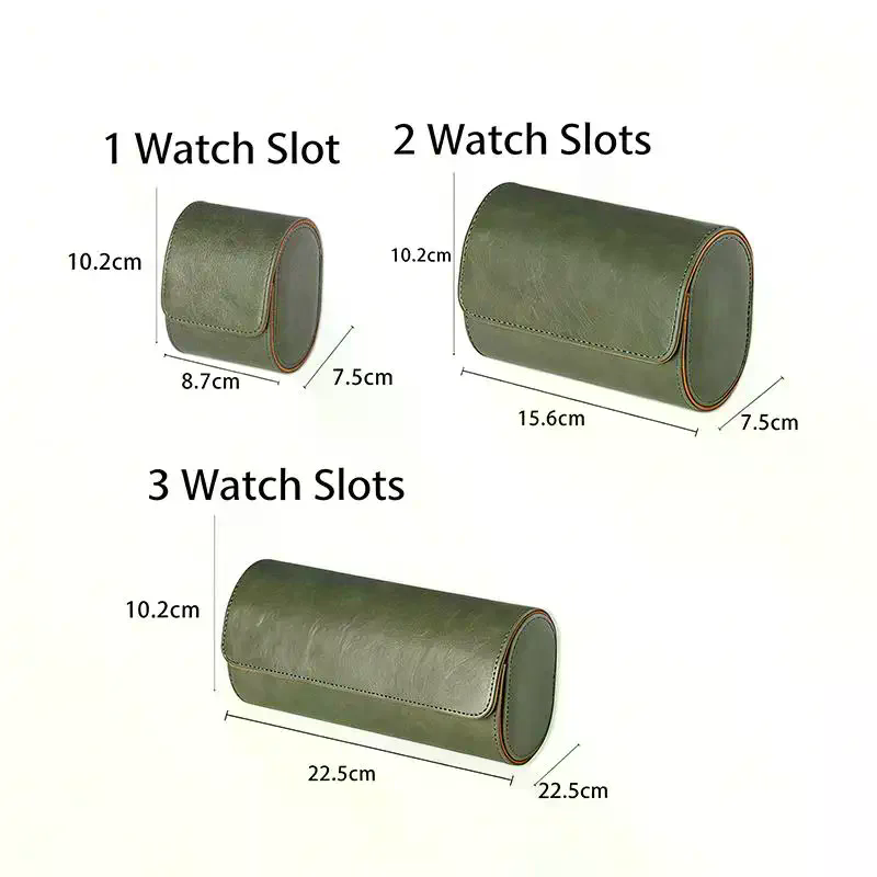 Leather Watch Roll 1 2 3 Slots - Watch Travel Roll Case 3 Slots Leather 评论和价格