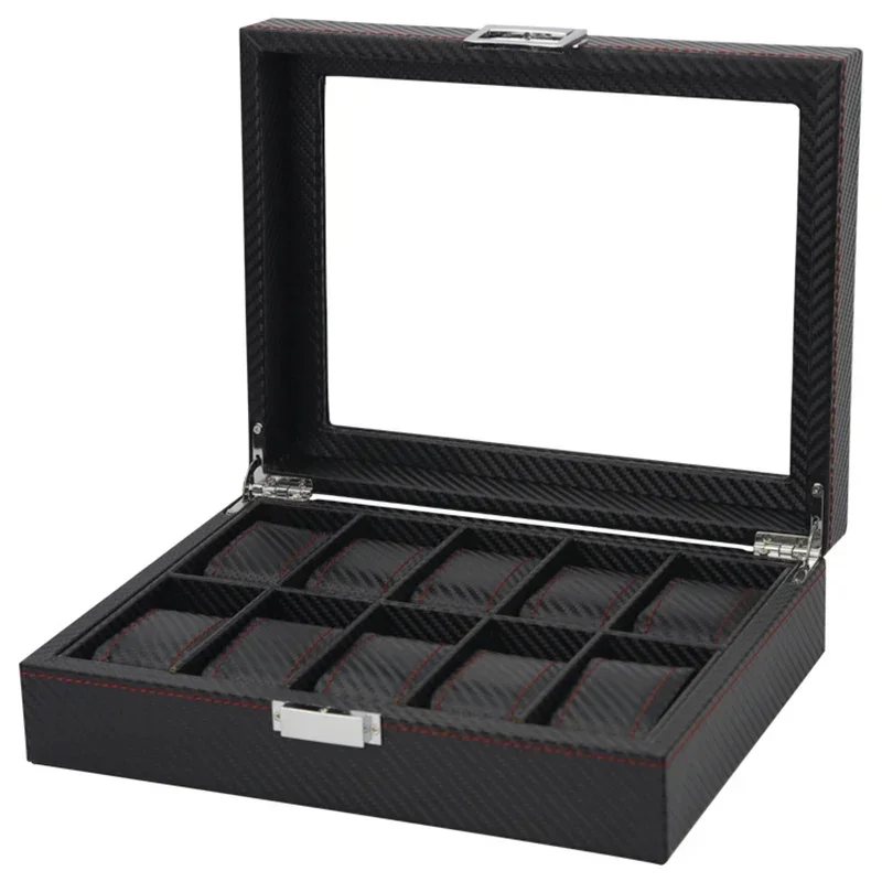 OEM PU Leather Carbon Fiber Te - Watch Display Storage Box Carbon Fiber 评论和价格