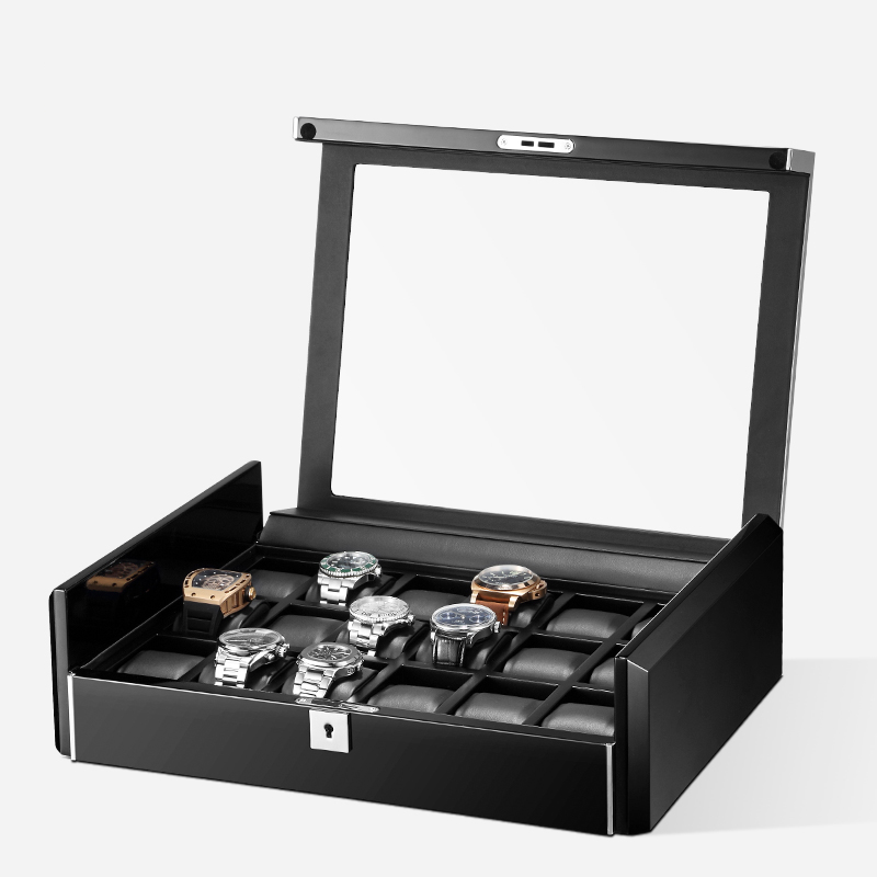 Embers Handmade Black Fashion  - Watch Display Storage Box Carbon Fiber 评论和价格