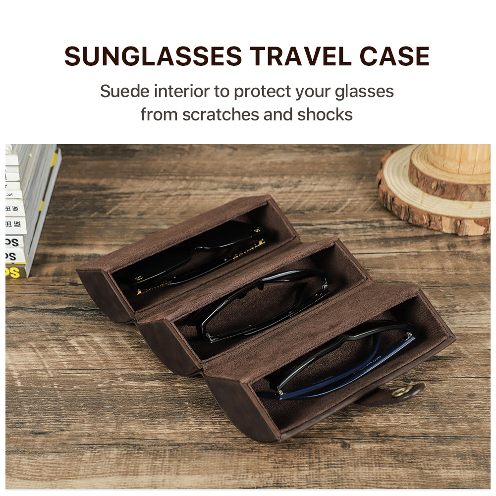 Vintage Luxury Genuine Leather - Watch Travel Roll Case 3 Slots Leather 评论和价格