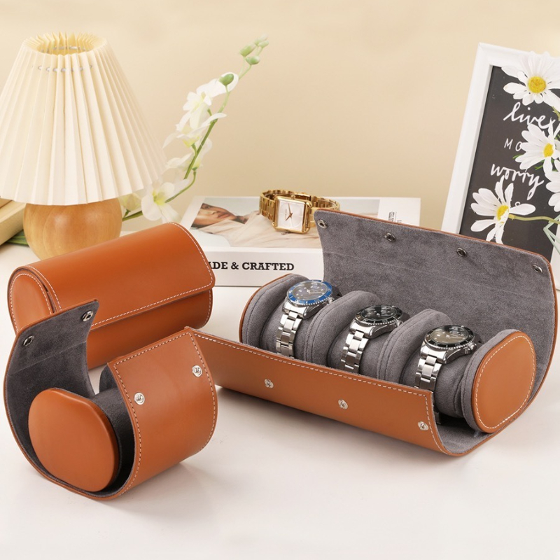 Portable Leather Watch Case Ro - Watch Travel Roll Case 3 Slots Leather 评论和价格