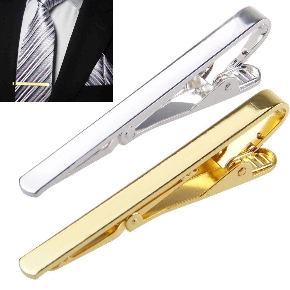 Men Metal Silver Gold Simple N - Tie Clip Bar Set Stainless Steel 评论和价格