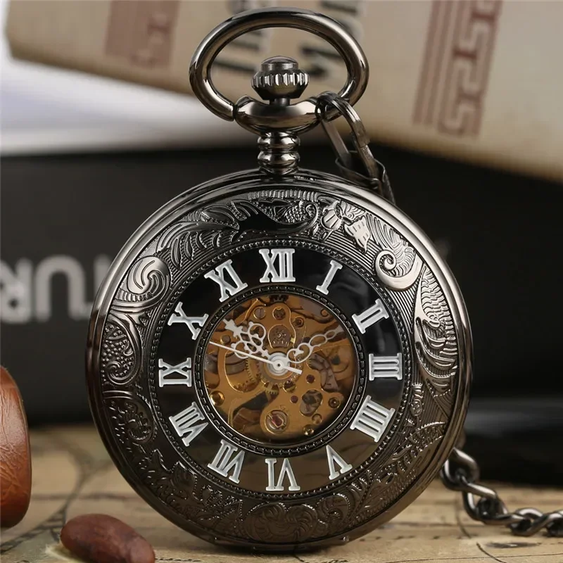 Antique Carved Roman Numeral P - Pocket Watch Mechanical Skeleton Vintage 评论和价格