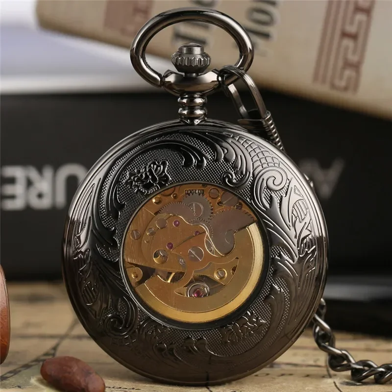 Antique Carved Roman Numeral P - Pocket Watch Mechanical Skeleton Vintage 评论和价格