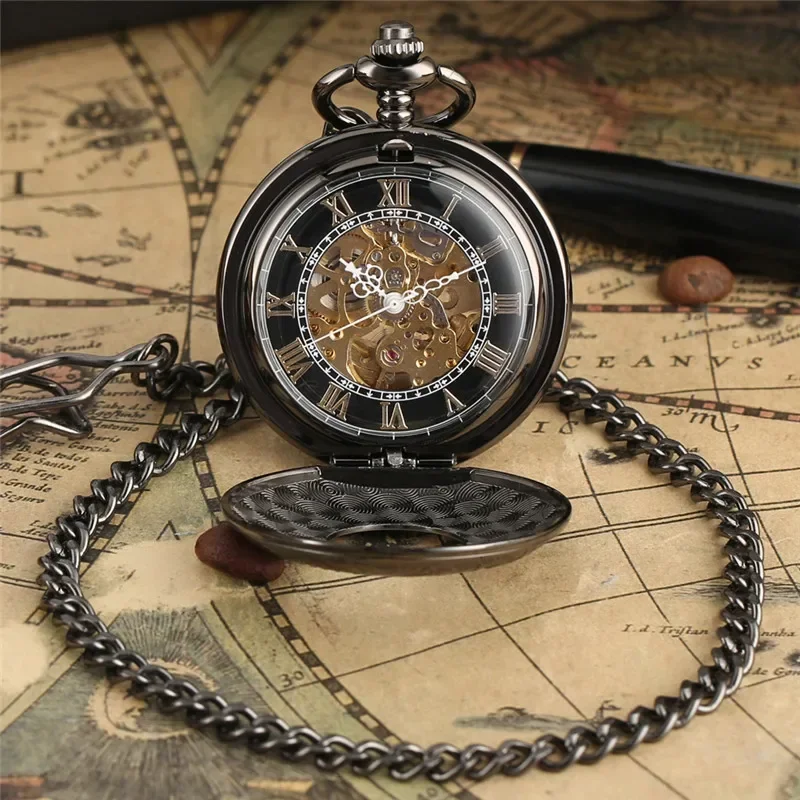 Antique Carved Roman Numeral P - Pocket Watch Mechanical Skeleton Vintage 评论和价格