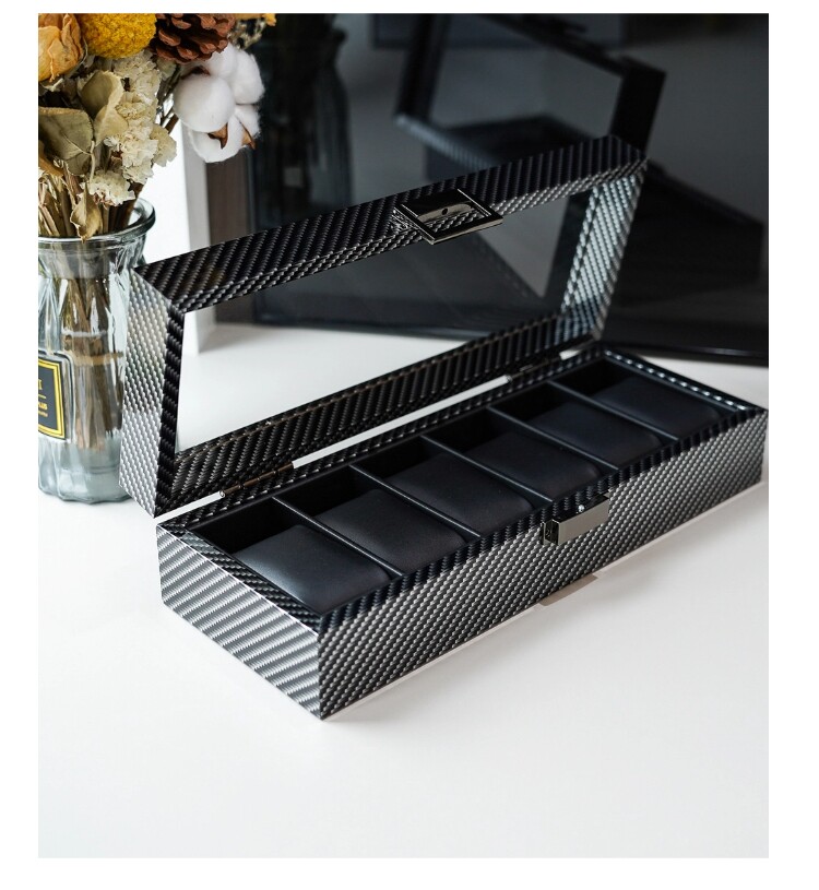 Carbon Fiber Watch Box 6/10/12 - Watch Display Storage Box Carbon Fiber 评论和价格