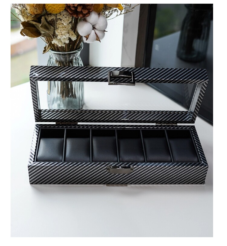 Carbon Fiber Watch Box 6/10/12 - Watch Display Storage Box Carbon Fiber 评论和价格