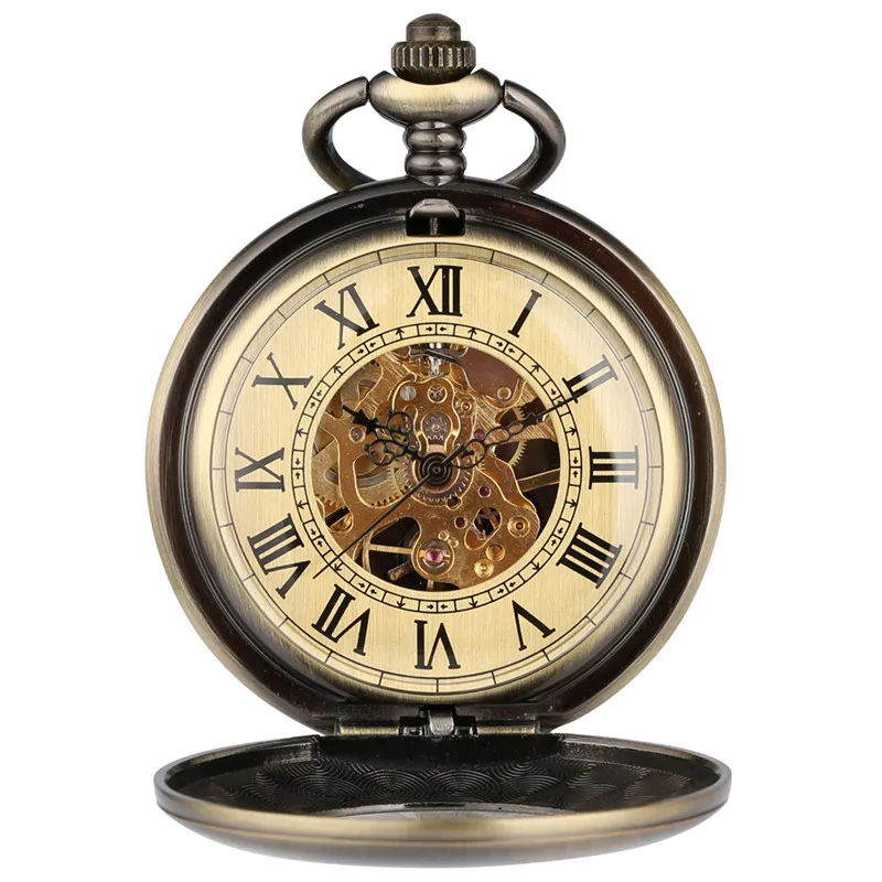 Vintage Skeleton Hand Winding  - Pocket Watch Mechanical Skeleton Vintage 评论和价格
