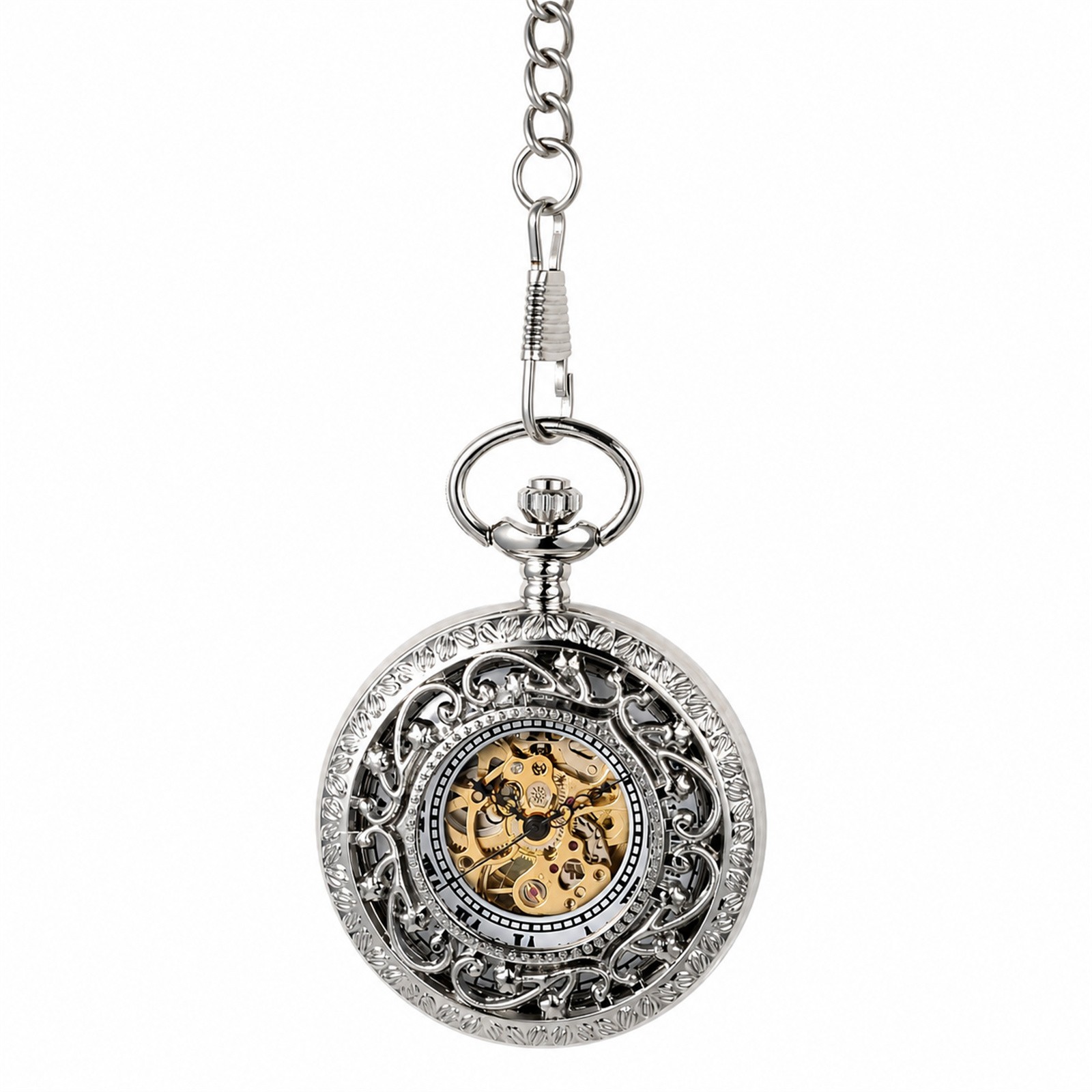 Mens Skeleton Mechanical Pocke - Pocket Watch Mechanical Skeleton Vintage 评论和价格