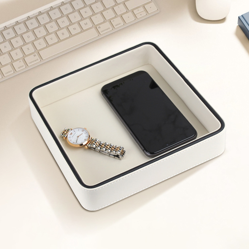 PU Leather Valet Tray Desktop  - Valet Tray Nightstand Organizer Leather 评论和价格