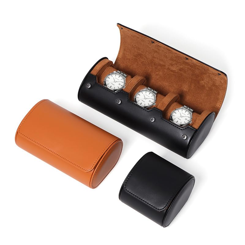 1 2 3 Slots Watch Travel Case  - Watch Travel Roll Case 3 Slots Leather 评论和价格