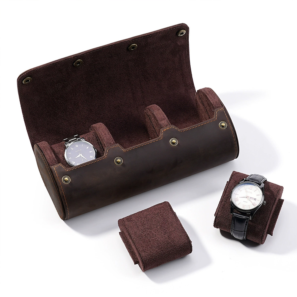 CONTACT FAMILY Vintage Genuine - Watch Travel Roll Case 3 Slots Leather 评论和价格