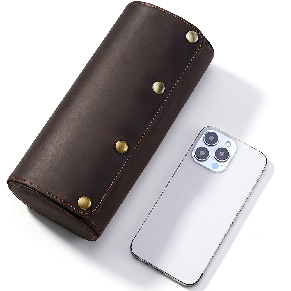 CONTACT FAMILY Vintage Genuine - Watch Travel Roll Case 3 Slots Leather 评论和价格