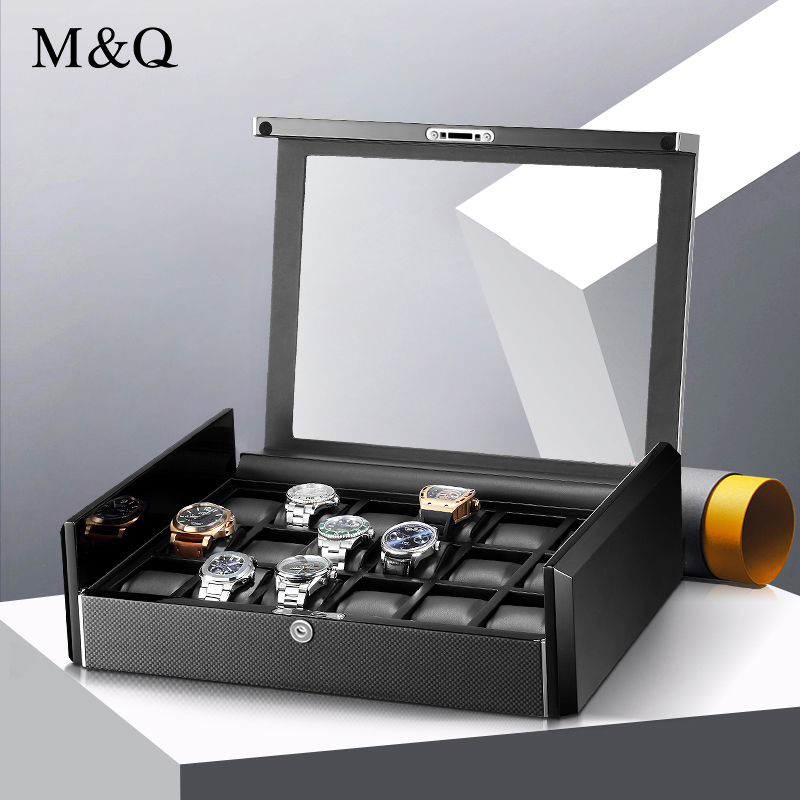M&Q Men Carbon Fiber Watch Sto - Watch Display Storage Box Carbon Fiber 评论和价格