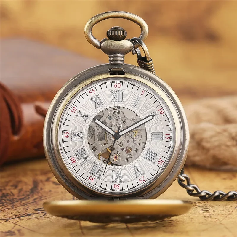 Vintage Hollow Out Magpie Pock - Pocket Watch Mechanical Skeleton Vintage 评论和价格