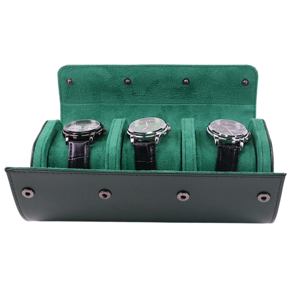 Luxury Portable 3 Slots PU Lea - Watch Travel Roll Case 3 Slots Leather 评论和价格