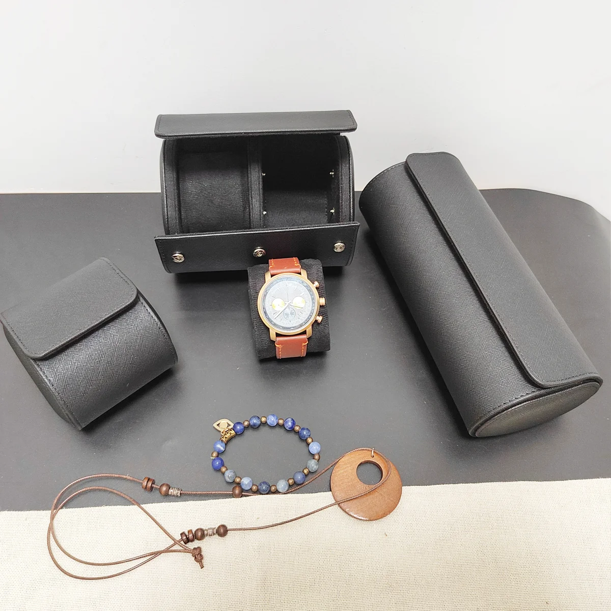 1/2/3 Slots Watch Roll Travel  - Watch Travel Roll Case 3 Slots Leather 评论和价格