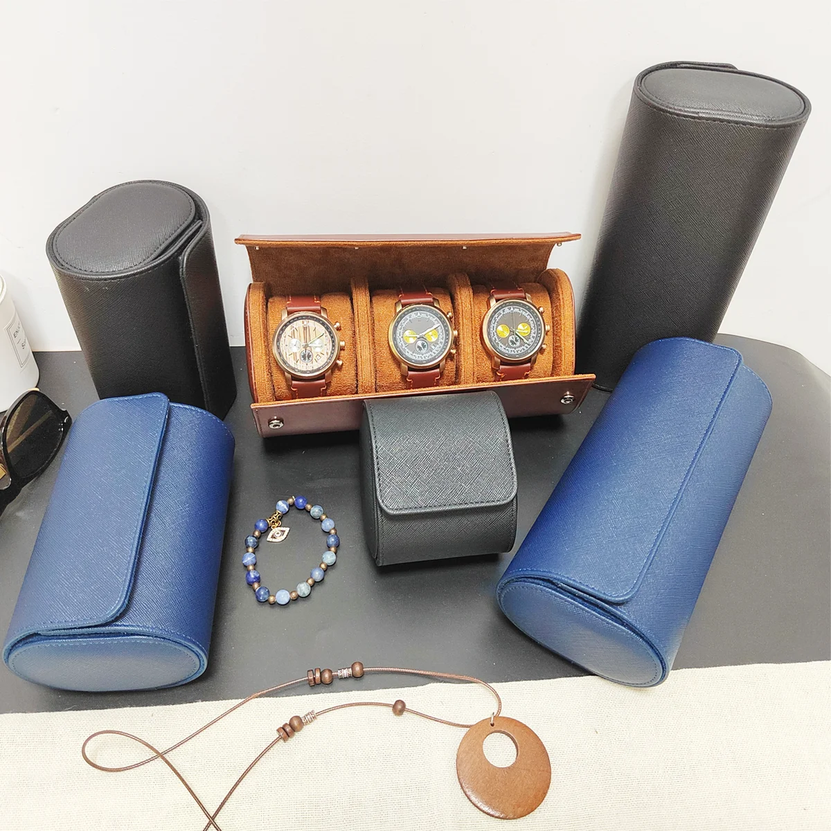 1/2/3 Slots Watch Roll Travel  - Watch Travel Roll Case 3 Slots Leather 评论和价格