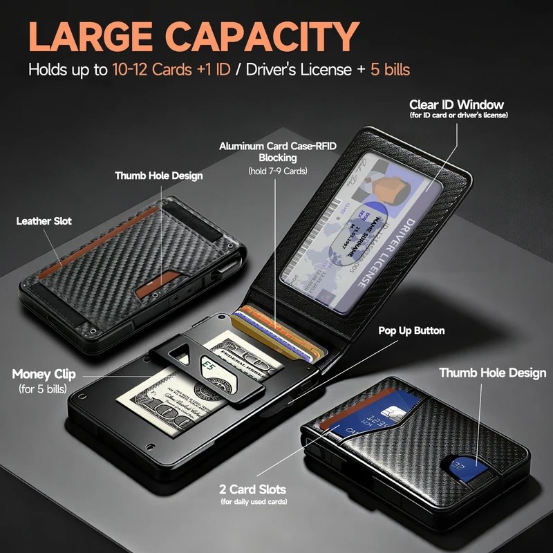 Men's Minimalist RFID Blocking - Money Clip Minimalist Rfid Blocking 评论和价格