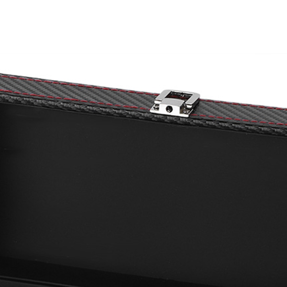 Portable Black Jewelry Organiz - Watch Display Storage Box Carbon Fiber 评论和价格