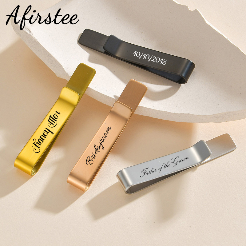 Afirstee Stainless Steel Engra - Tie Clip Bar Set Stainless Steel 评论和价格