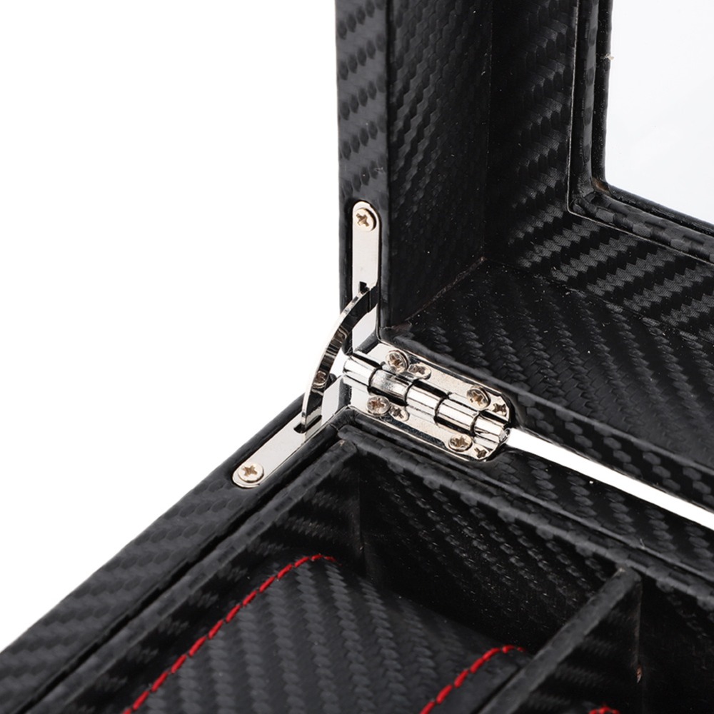 Carbon Fiber Texture Watch Box - Watch Display Storage Box Carbon Fiber 评论和价格