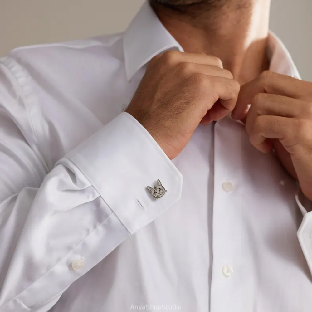 Custom Pet Portrait Cufflinks  - Cufflinks Men Stainless Steel Luxury 评论和价格
