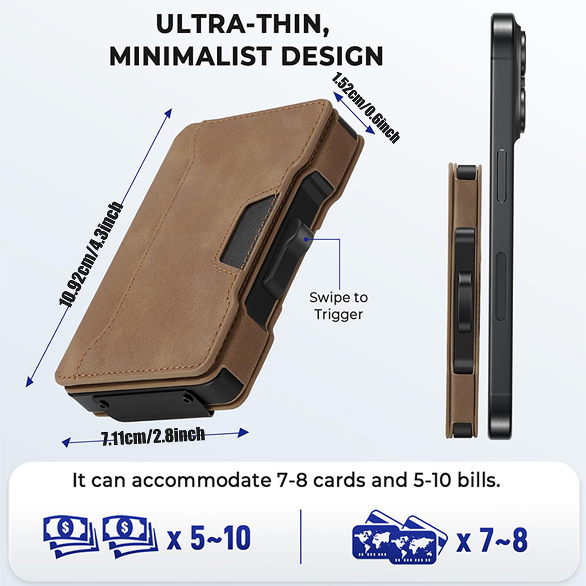 Minimalist Slim Men's Wallet w - Money Clip Minimalist Rfid Blocking 评论和价格