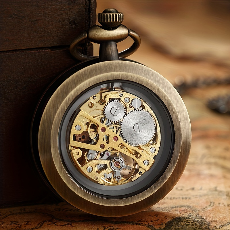 Vintage Watch Necklace Steampu - Pocket Watch Mechanical Skeleton Vintage 评论和价格