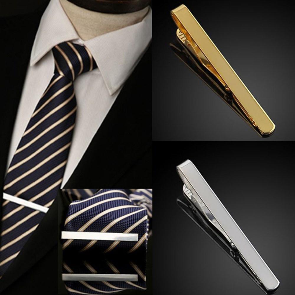 New Men Metal Silver Gold Simp - Tie Clip Bar Set Stainless Steel 评论和价格