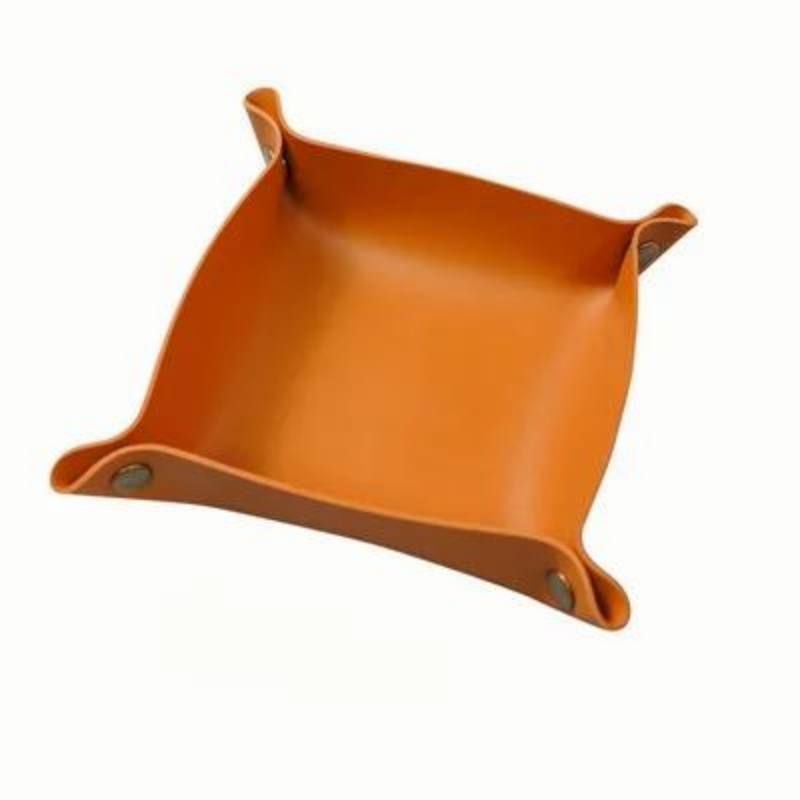 1/2PCS 25x25CM Valet Tray Fold - Valet Tray Nightstand Organizer Leather 评论和价格