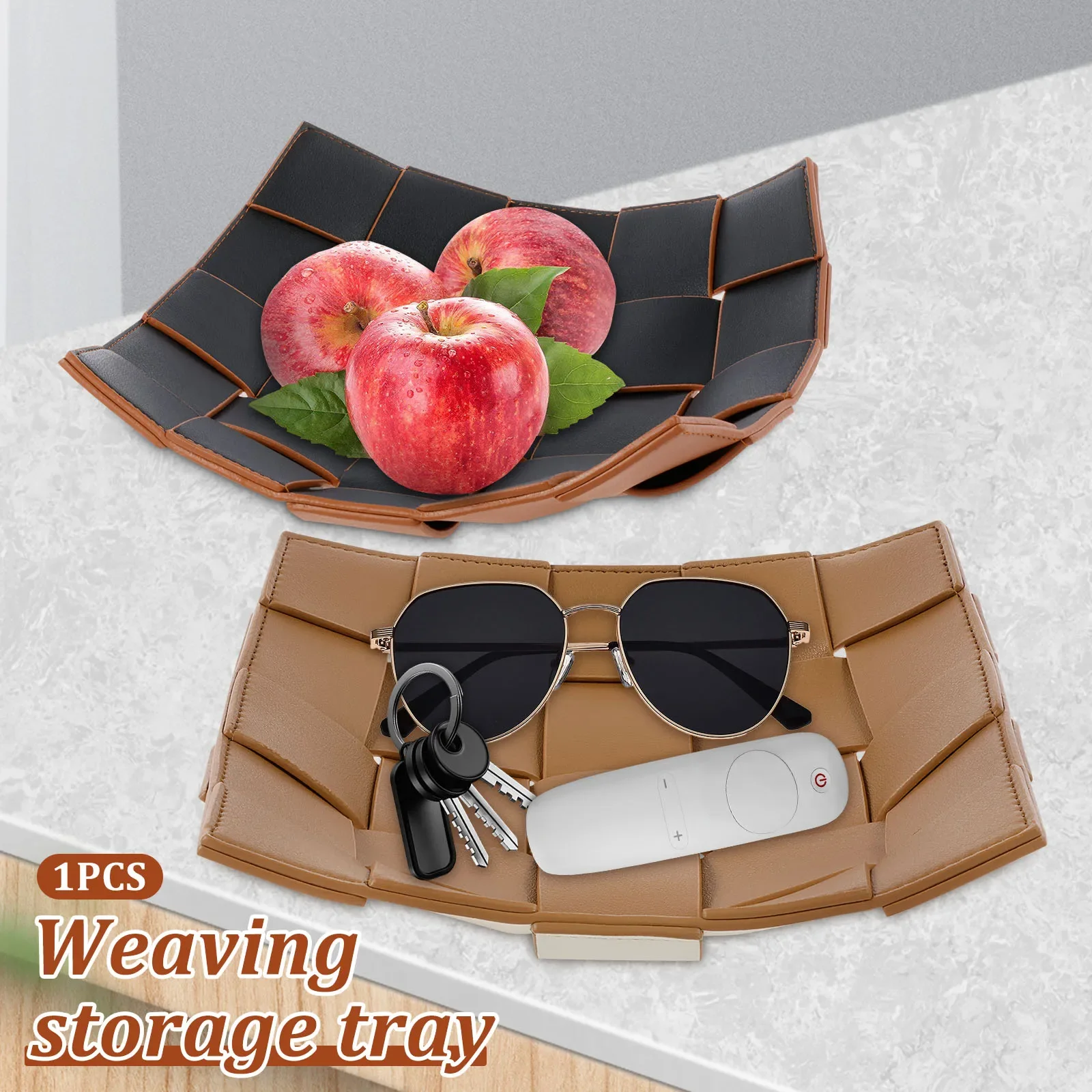 Valet Tray PU Leather Key Bowl - Valet Tray Nightstand Organizer Leather 评论和价格