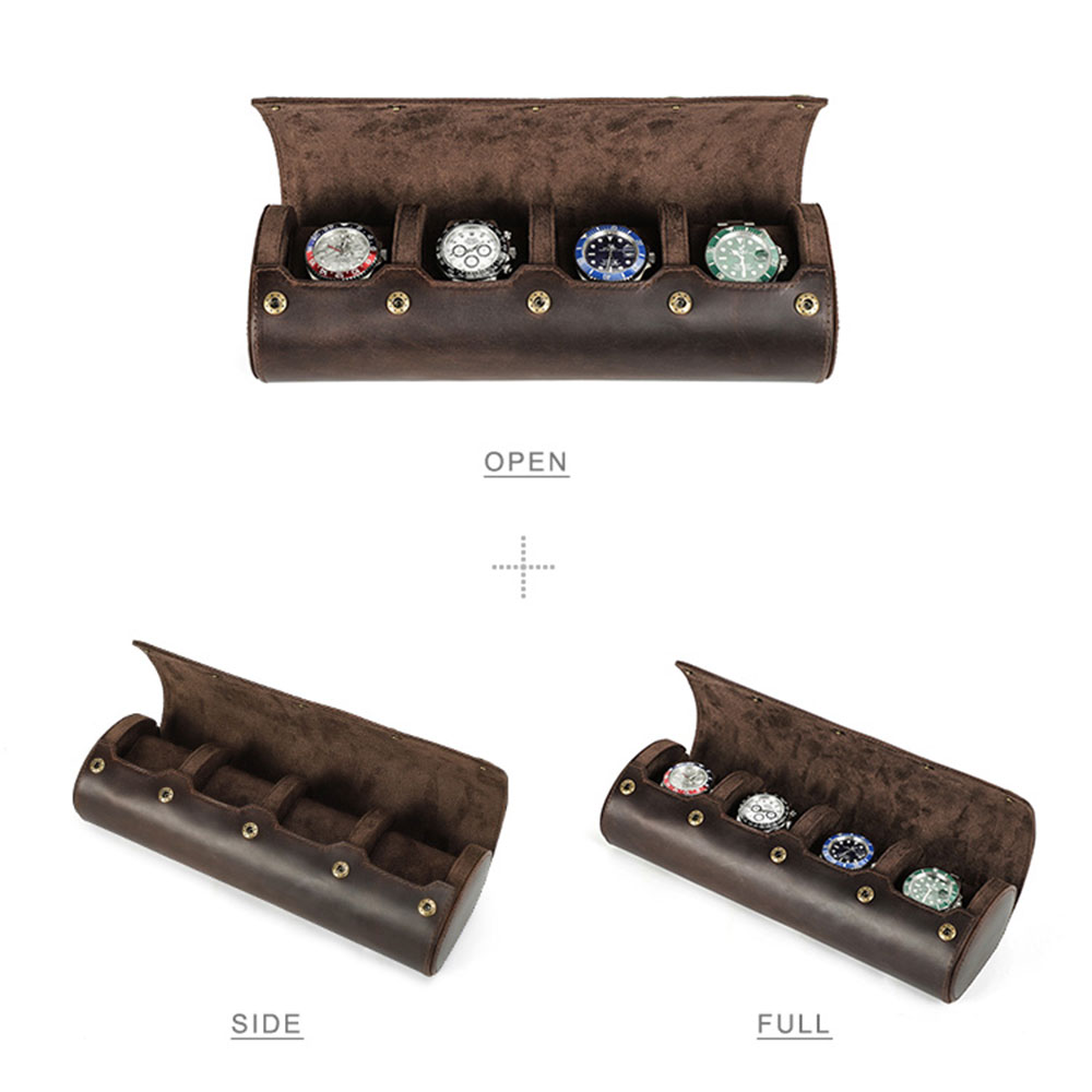 Vintage Genuine Leather 1/2/3/ - Watch Travel Roll Case 3 Slots Leather 评论和价格