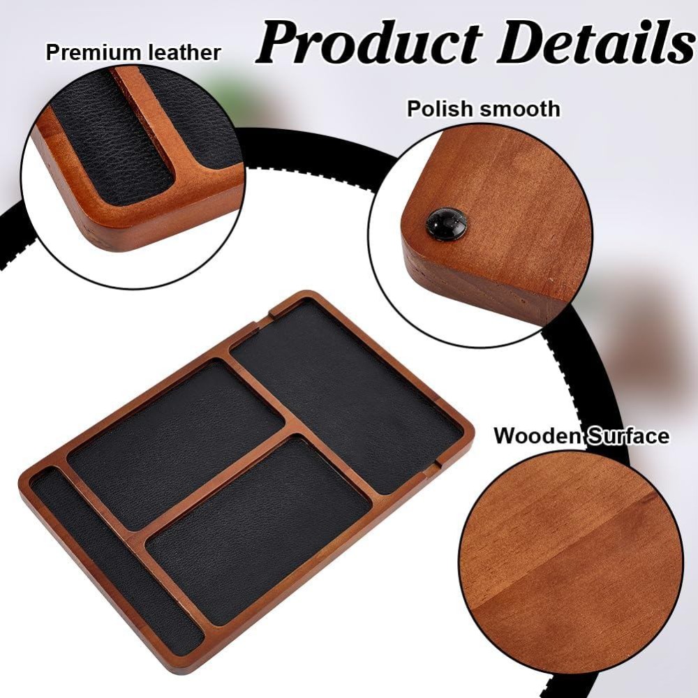 Wooden Valet Tray Nightstand O - Valet Tray Nightstand Organizer Leather 评论和价格