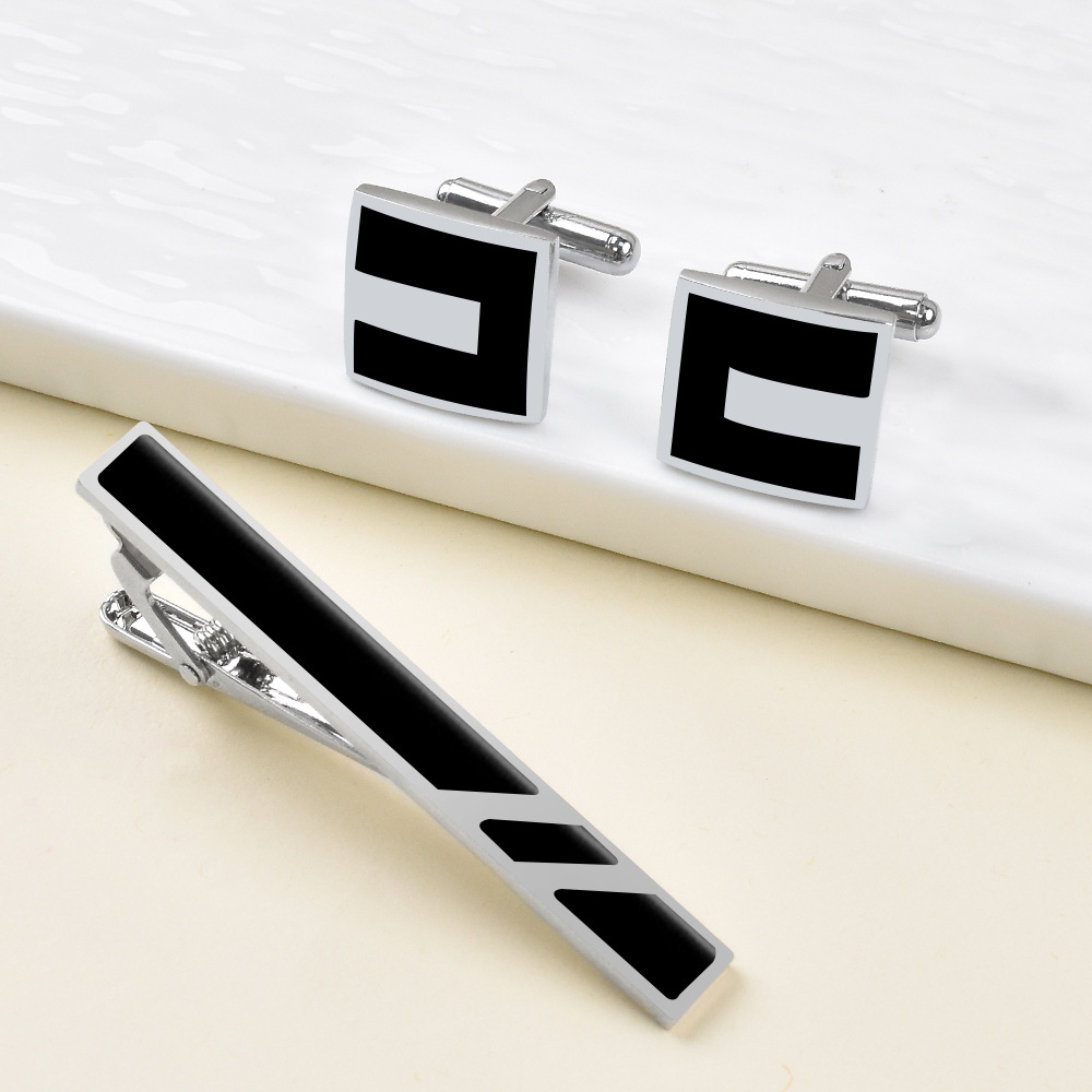 A Set New Copper Men's Busines - Tie Clip Bar Set Stainless Steel 评论和价格