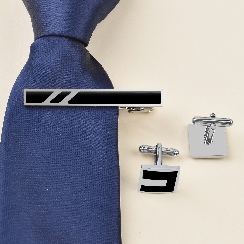 A Set New Copper Men's Busines - Tie Clip Bar Set Stainless Steel 评论和价格