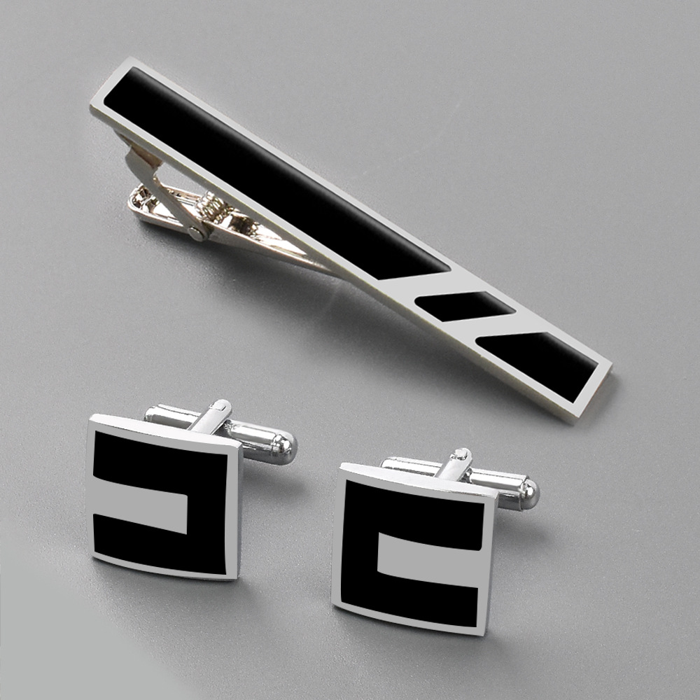 A Set New Copper Men's Busines - Tie Clip Bar Set Stainless Steel 评论和价格
