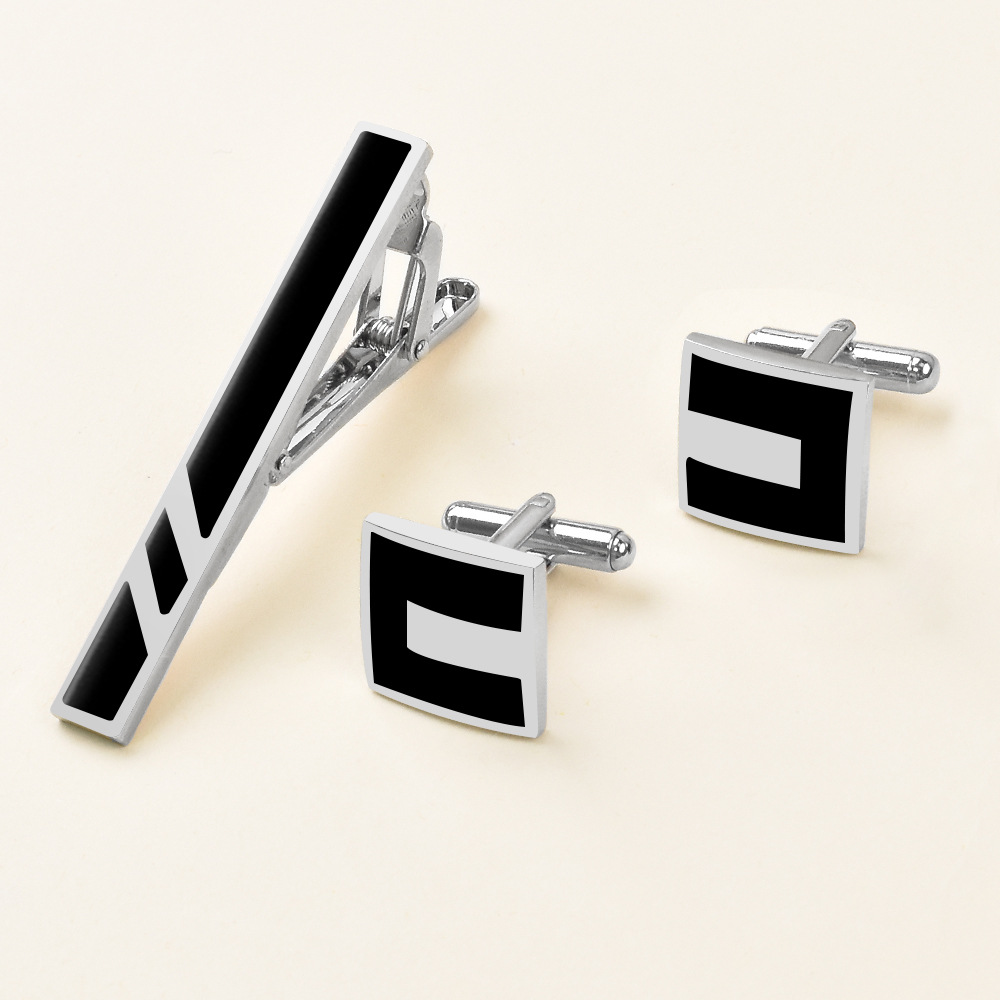 A Set New Copper Men's Busines - Tie Clip Bar Set Stainless Steel 评论和价格