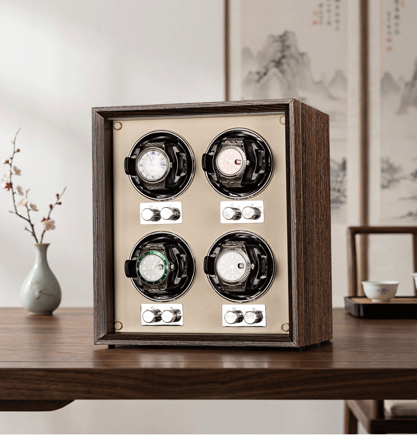 Virtorix 4 Slots Watch Winder  - Watch Winder 4 Watches Automatic Silent 评论和价格