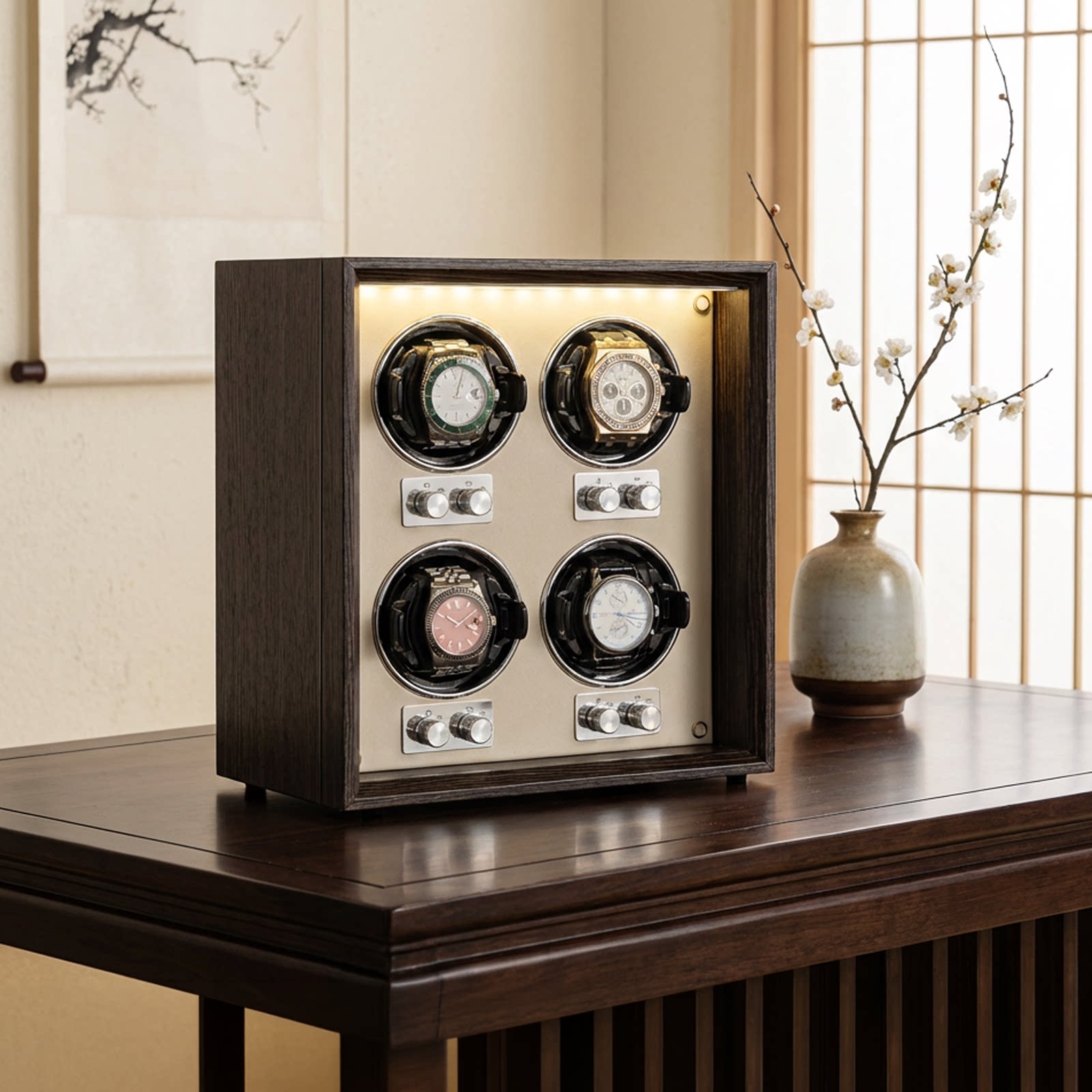 Virtorix 4 Slots Watch Winder  - Watch Winder 4 Watches Automatic Silent 评论和价格