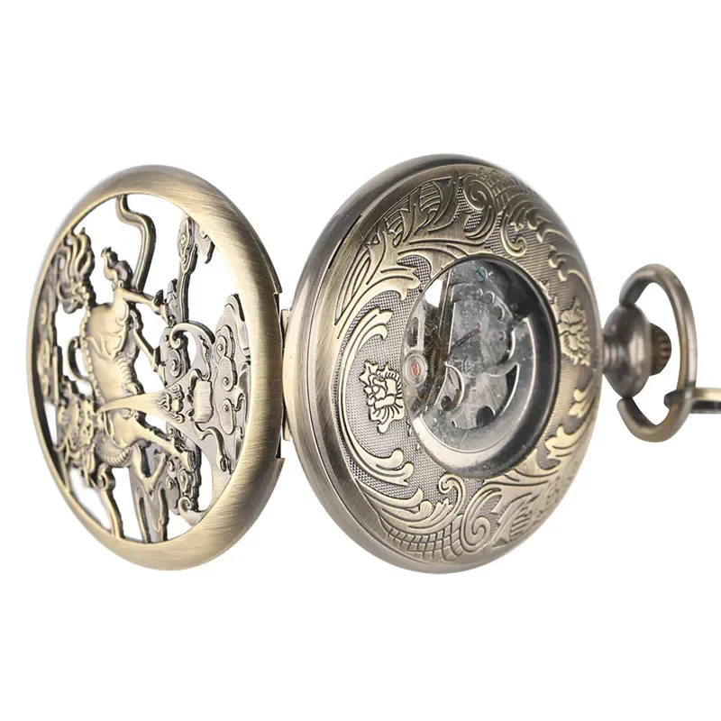 Retro Kylin Skeleton Men's Poc - Pocket Watch Mechanical Skeleton Vintage 评论和价格