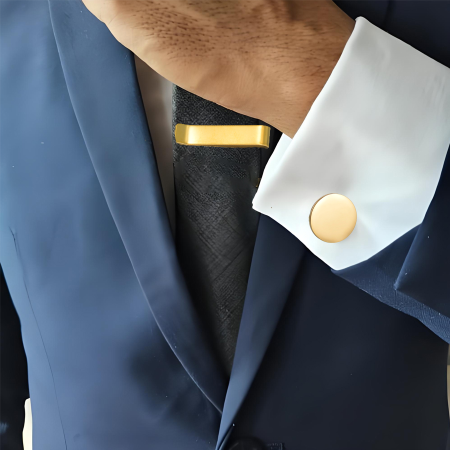 Freeteeme New Fashion Cufflink - Tie Clip Bar Set Stainless Steel 评论和价格