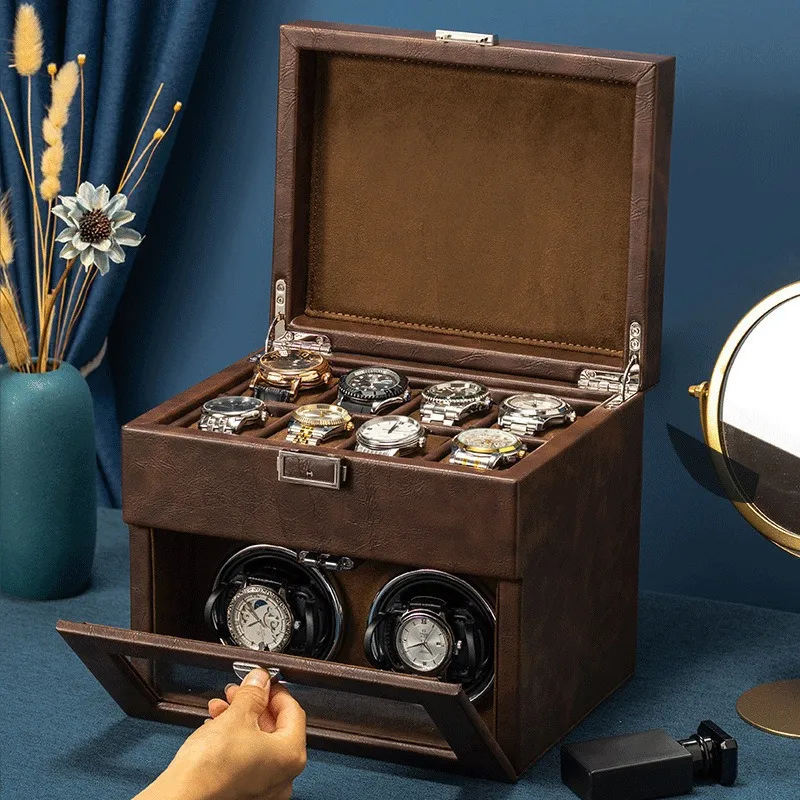 for New Watch Winder Box Mecha - Watch Display Storage Box Carbon Fiber 评论和价格