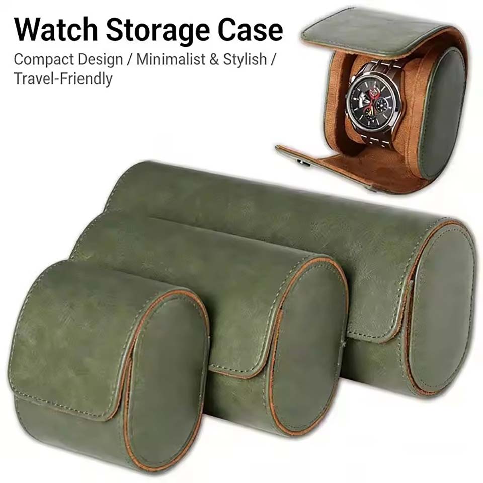 Watch Roll Travel Case 1/2/3-S - Watch Travel Roll Case 3 Slots Leather 评论和价格